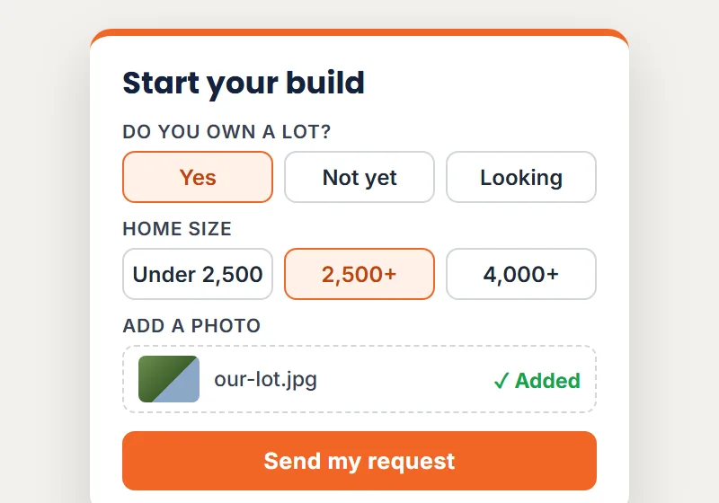 A Form That Asks About The Job: construction website