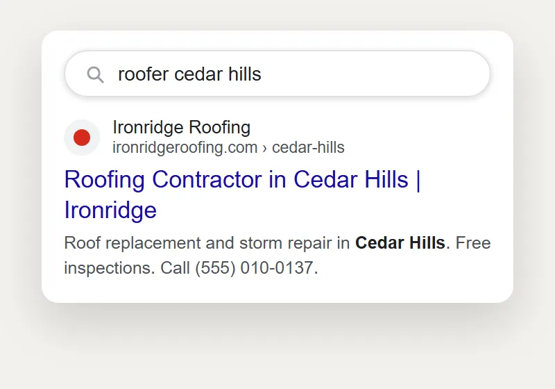A Page For Every Town: contractor website