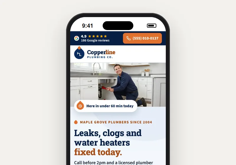 Built For The Phone: home service website