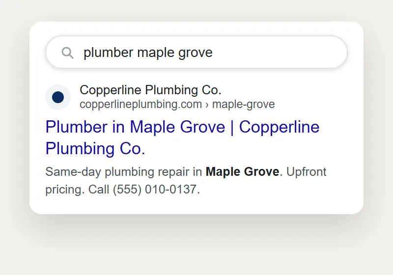 A Page For Every Town: home service website