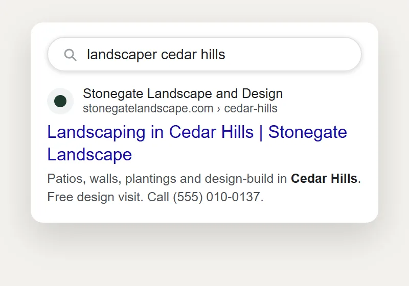 A Page For Every Town: landscaping website