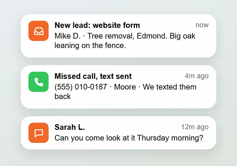 Every Lead In One App: tree service website