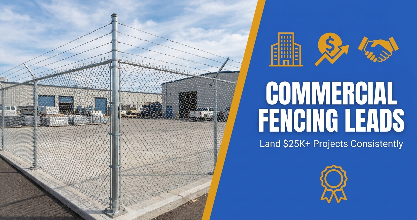 Commercial Fencing Leads - Land $25K+ Projects Consistently